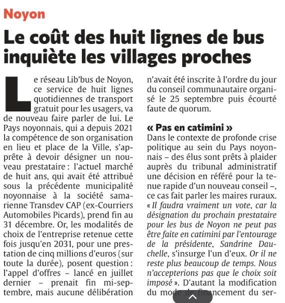 A lire dans le courrier picard de ce jour
