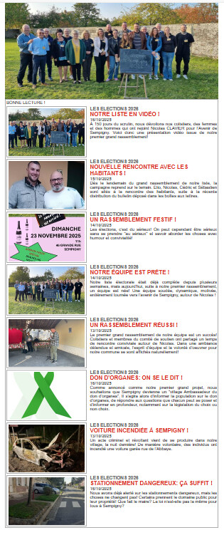 LA NEWSLETTTER DU 17 OCTOBRE !