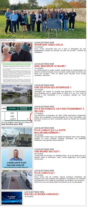  NOUVELLE NEWSLETTER HEBDOMADAIRE
