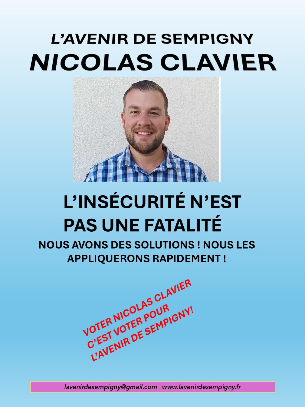 SÉCURITÉ: UNE PROPOSITION IMPORTANTE  !