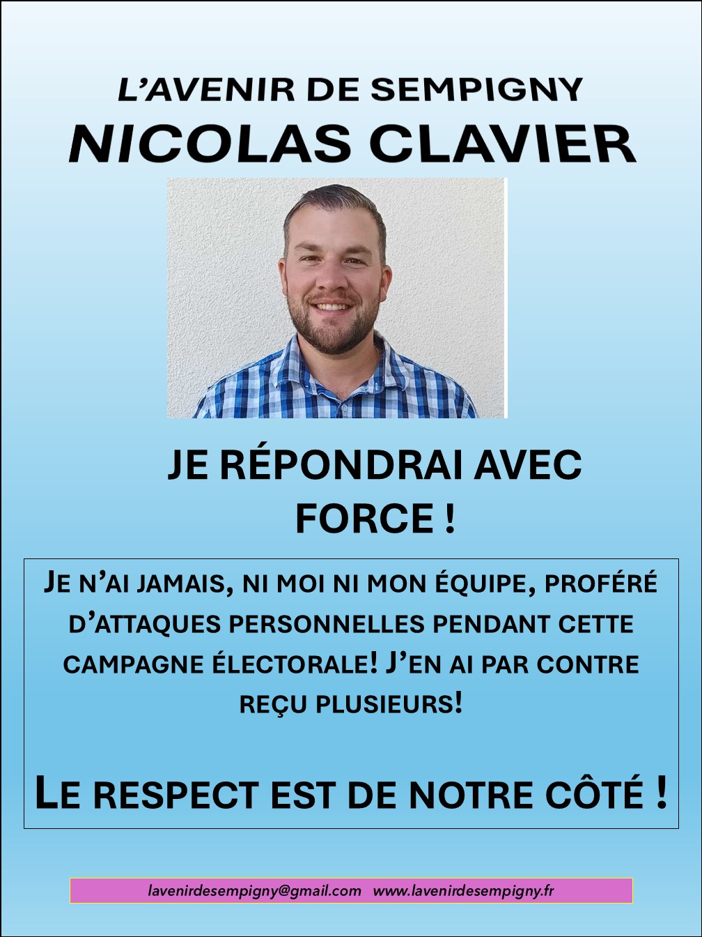 JE RÉPONDRAI AVEC FORCE !