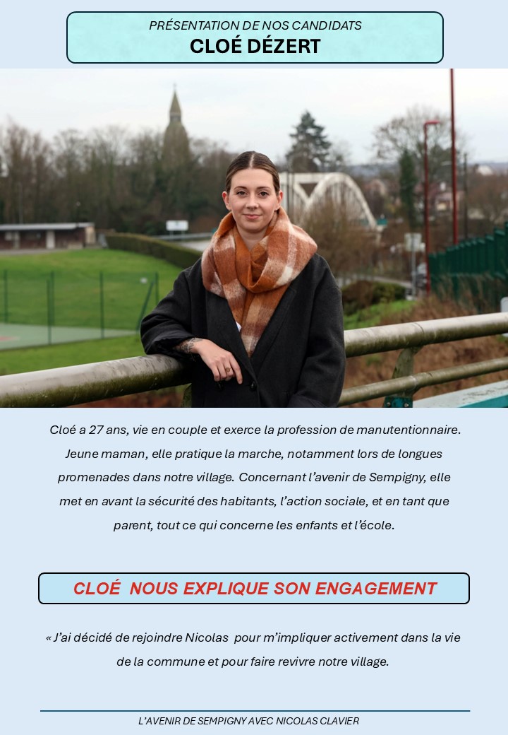 PRÉSENTATION DE CLOÉ, NOTRE COLISTIÈRE !