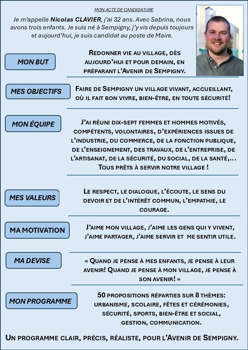 UNE CANDIDATURE MOTIVÉE ET AFFIRMÉE !