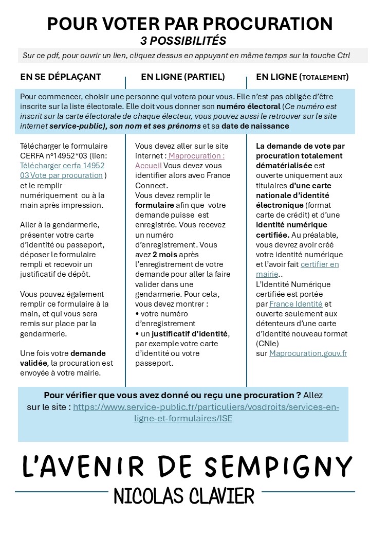 COMMENT VOTER PAR PROCURATION ?