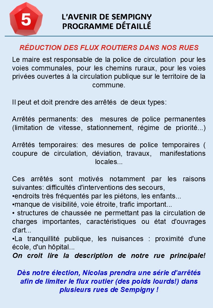 NOTRE PROGRAMME DÉTAILLÉ EN FICHES: LA SÉCURITÉ