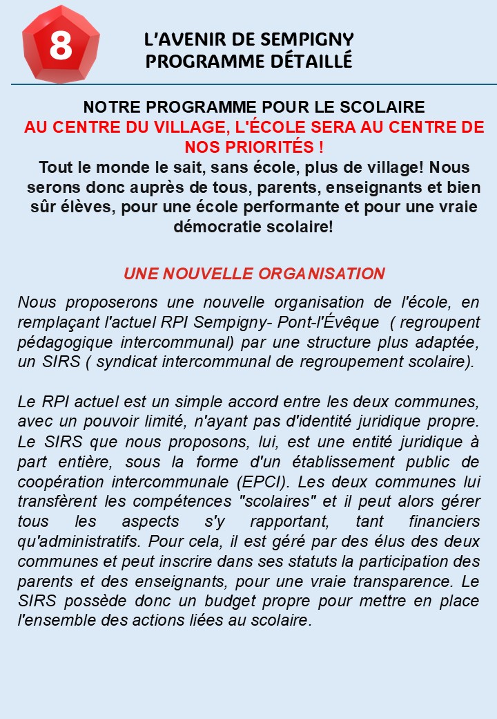 NOTRE PROGRAMME DÉTAILLÉ EN FICHES: LE SCOLAIRE !