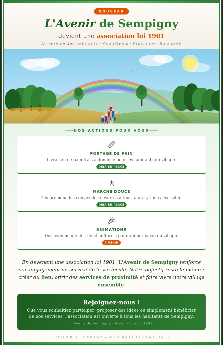 L'AVENIR DE SEMPIGNY DEVIENT UNE ASSOCIATION