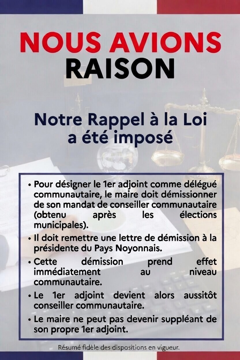 NOTRE RAPPEL À LA LOI ENTENDU ET APPLIQUÉ !