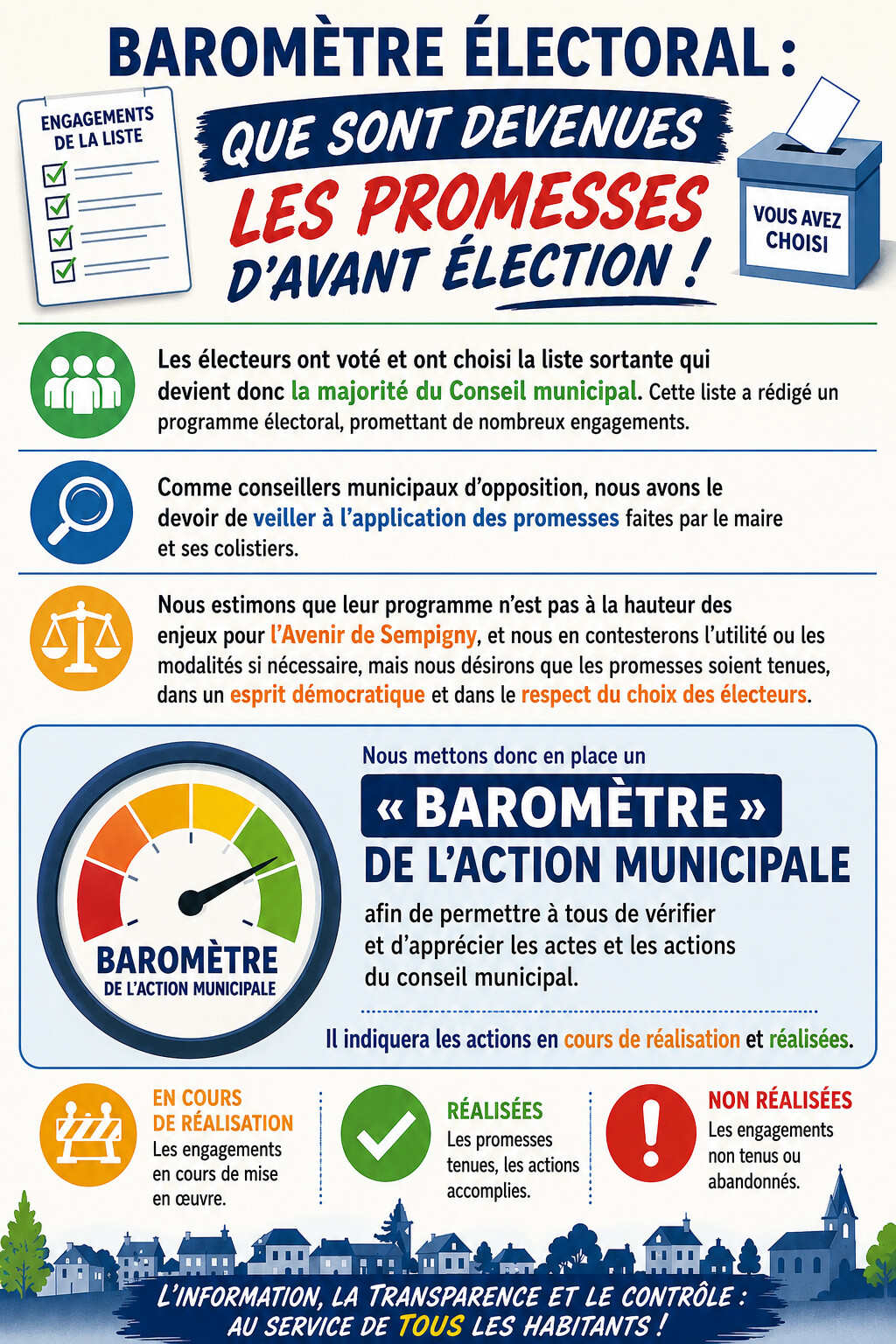 NOTRE BAROMÈTRE DE L'ACTION MUNICIPALE !