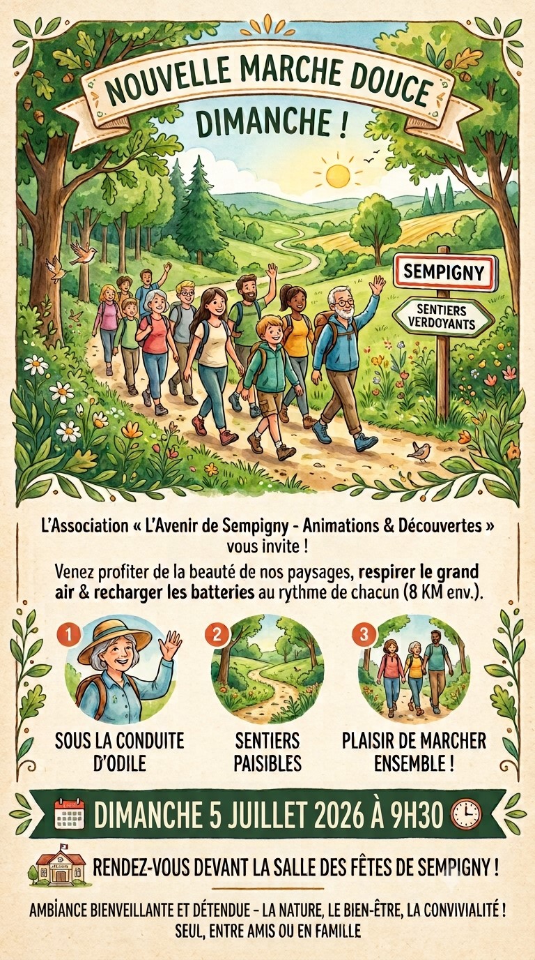 NOUVELLE MARCHE DOUCE DIMANCHE !