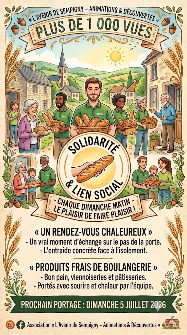 PORTAGE DE PAIN À DOMICILE: RECORD DE VUES !