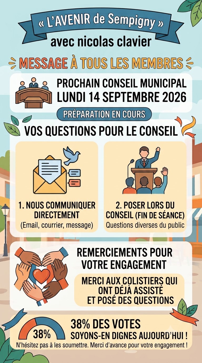 PROCHAIN CONSEIL MUNICIPAL EN VUE !