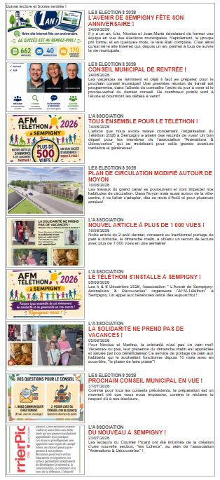 DÉCOUVREZ  LA NEWSLETTER DU 26 AOÛT 2026