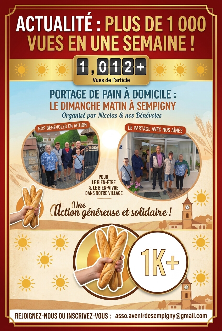 À NOUVEAU PLUS DE 1 000 VUES !