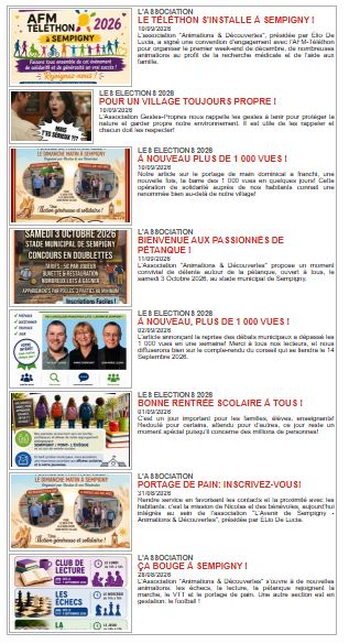  LA NEWSLETTER DU 11 SEPTEMBRE 2026 EN LIGNE !