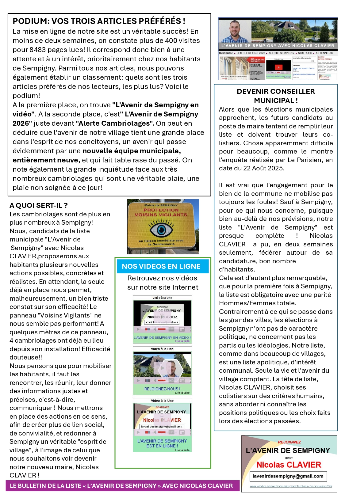 UN NOUVEAU BULLETIN !