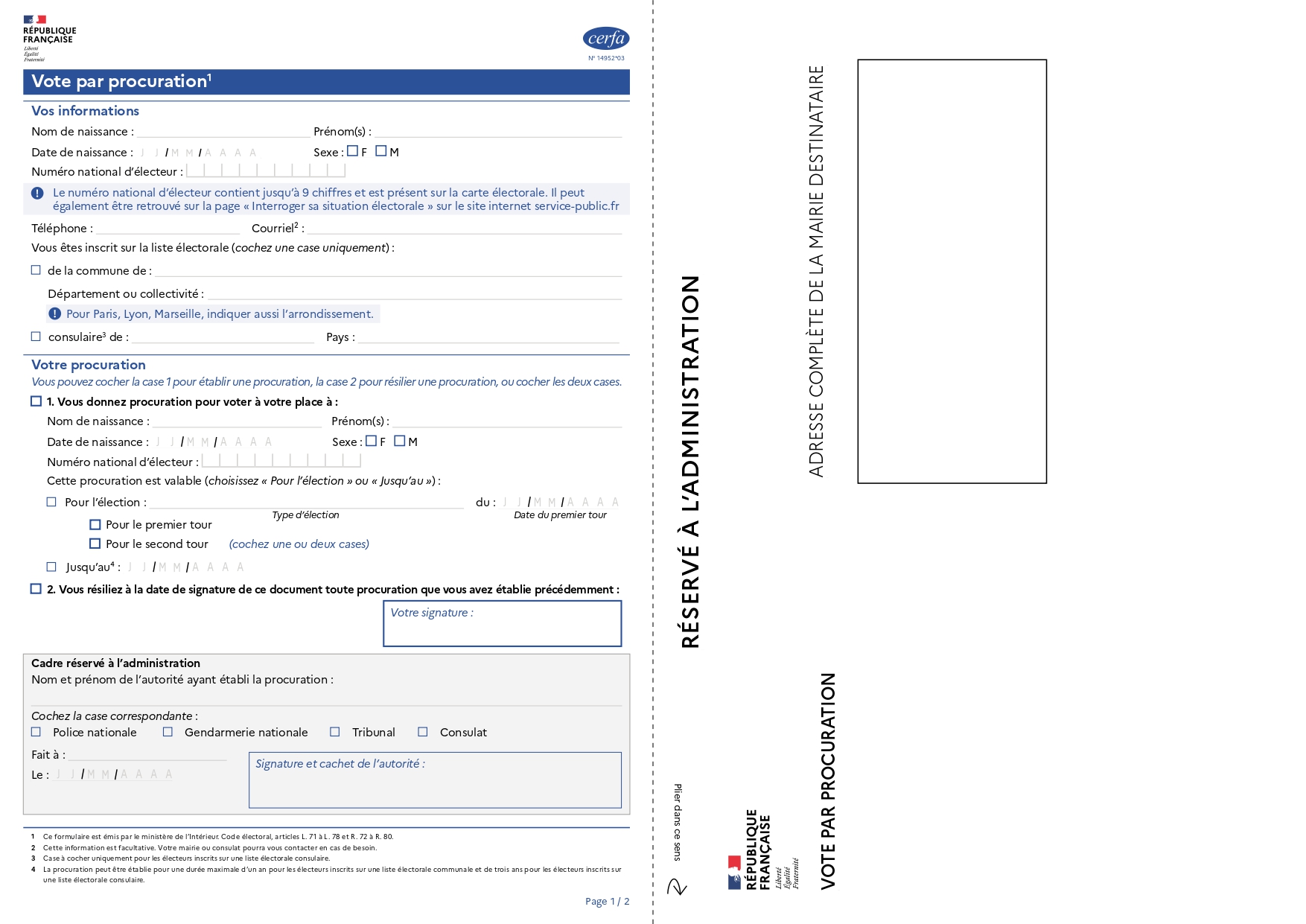 ABSENT LE JOUR DU VOTE?