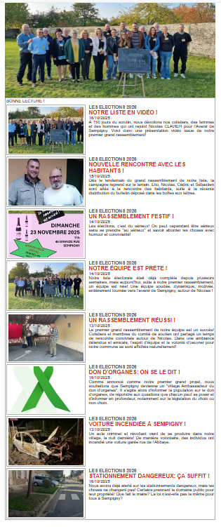 LA NEWSLETTTER DU 17 OCTOBRE !