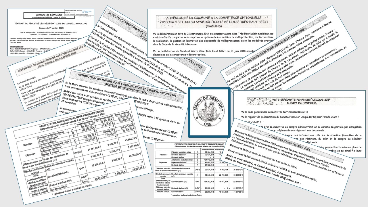 Les délibérations du Conseil Municipas