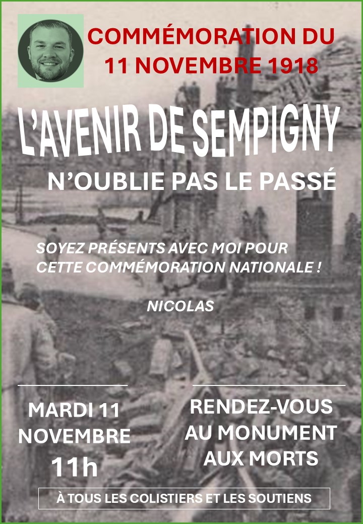 COMMÉMORONS L'ARMISTICE DU 11 NOVEMBRE 1918