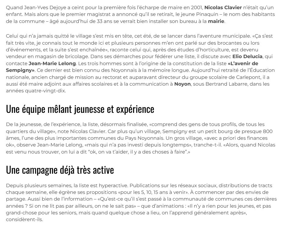 NOTRE LISTE DANS OISE-HEBDO !