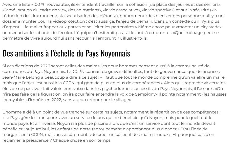 NOTRE LISTE DANS OISE-HEBDO !