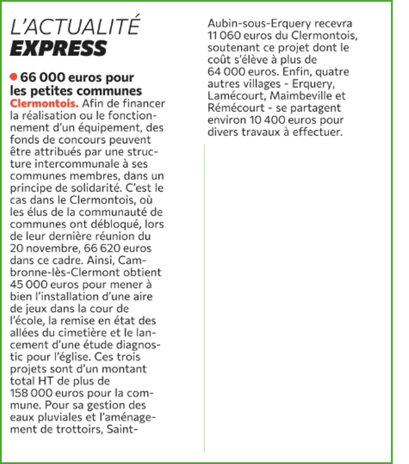 Article du Courrier Picard du 24/11/25