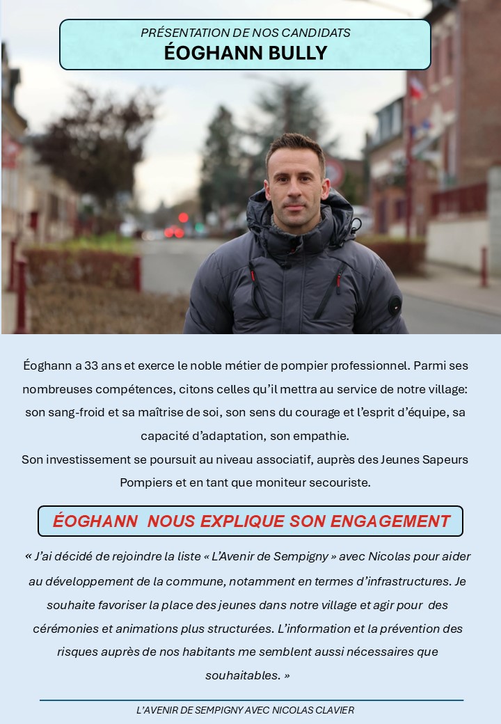 PRÉSENTATION DE ÉOGHANN,  NOTRE COLISTIER !