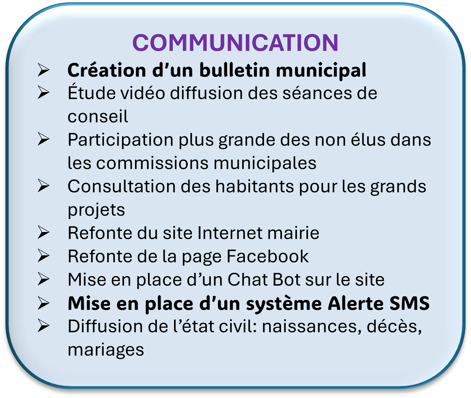  NOTRE PROGRAMME : LA COMMUNICATION  (RÉSUMÉ COMPLET )