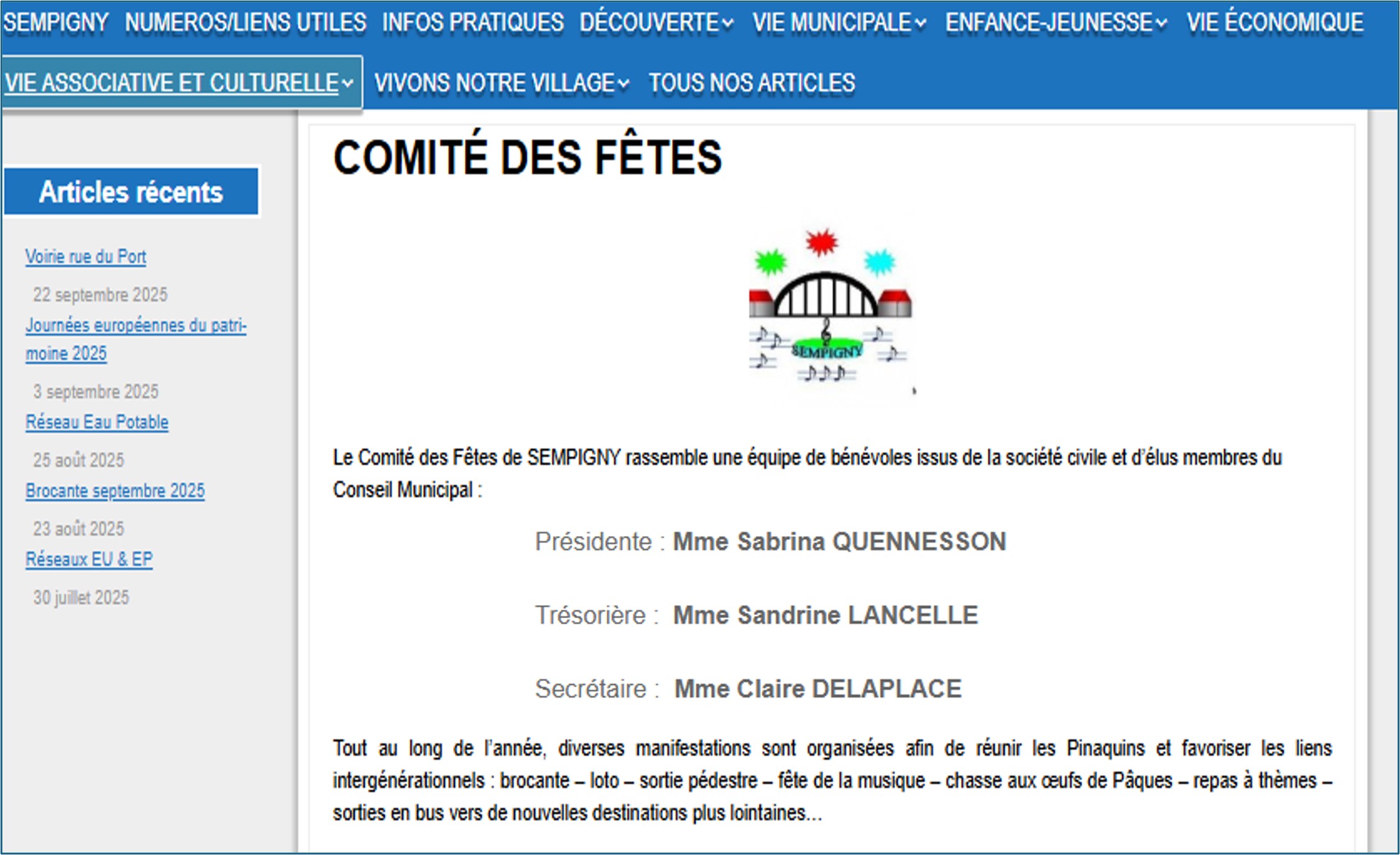 Des élus dirigent le Comité des Fêtes !