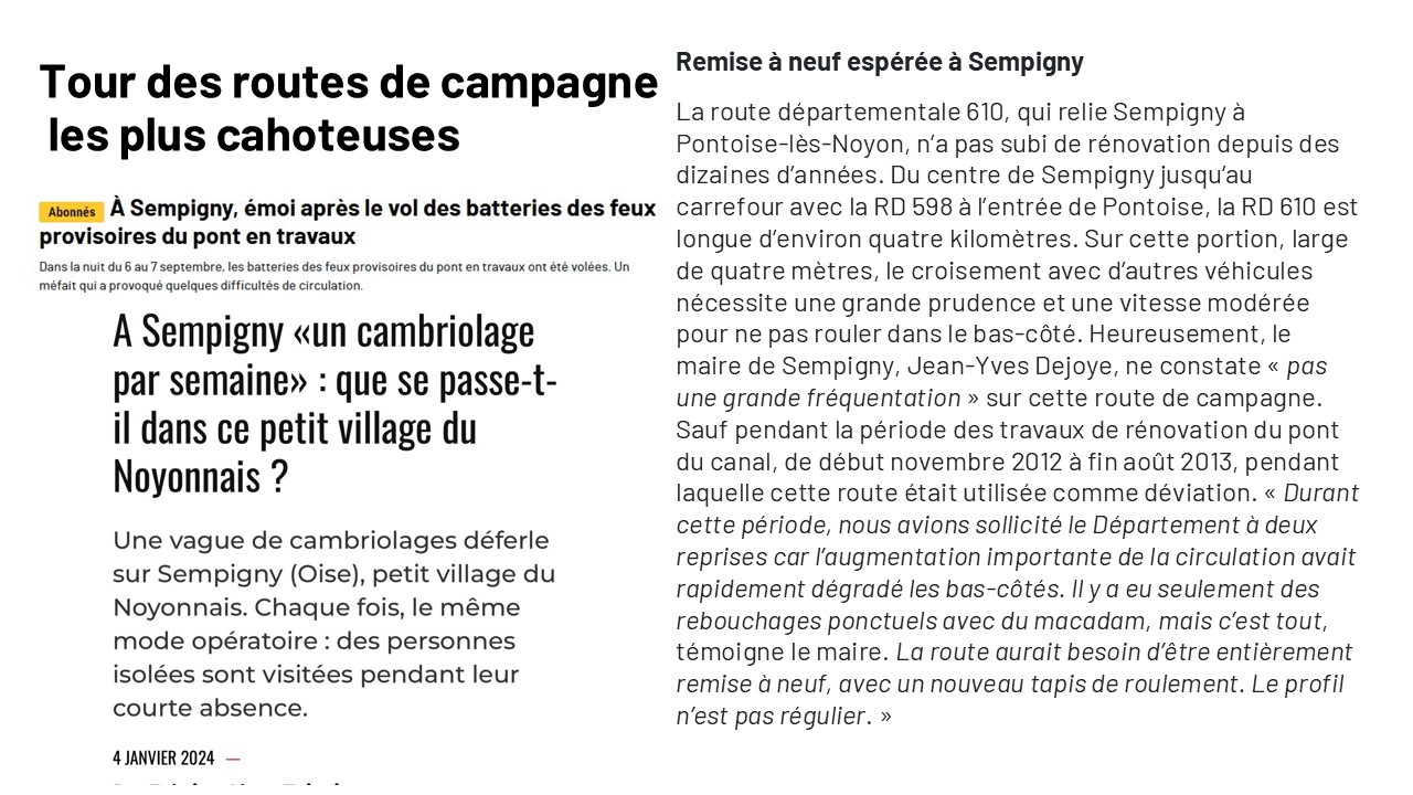 NOTRE VILLAGE DANS LA PRESSE !
