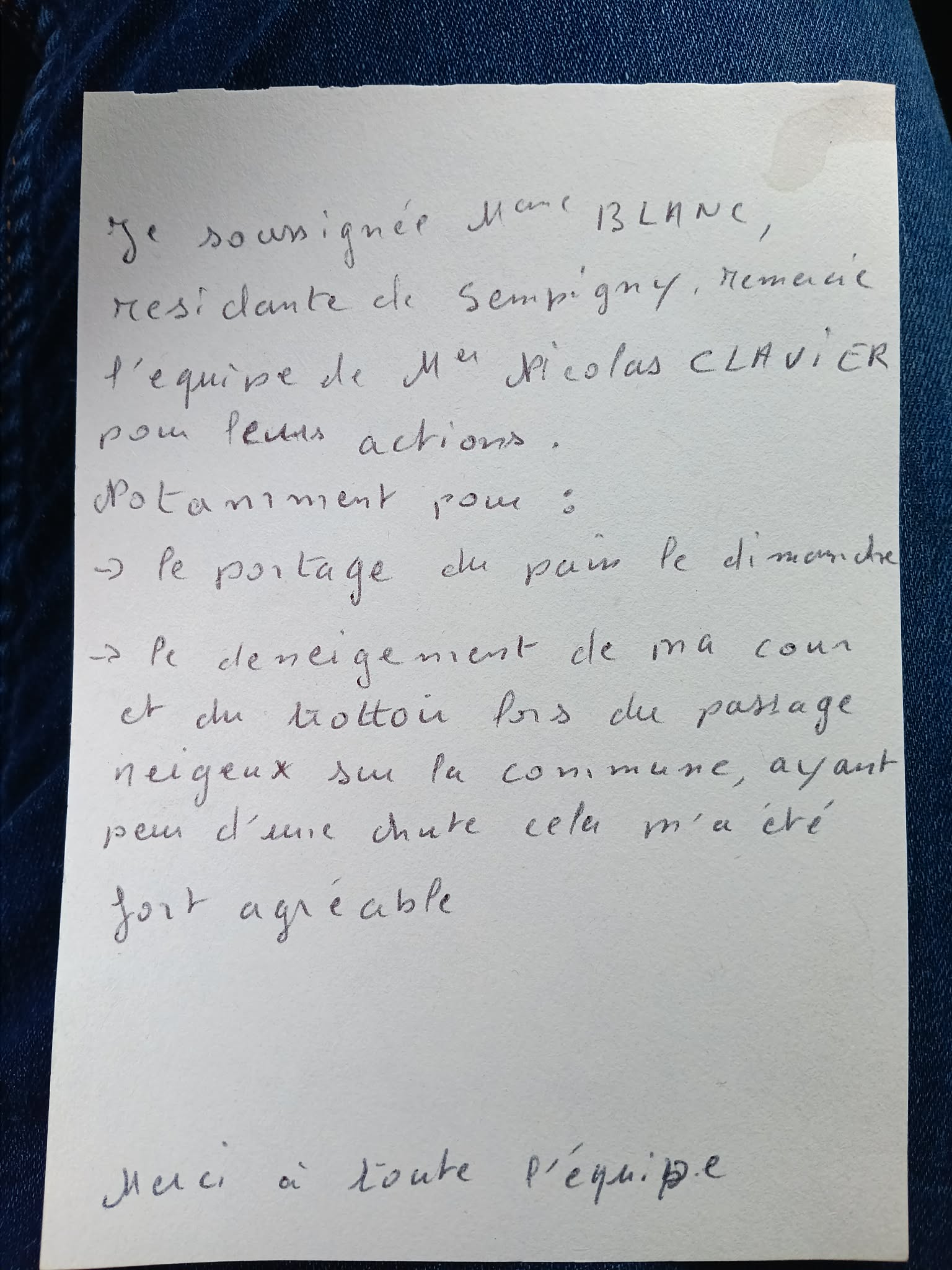 UNE LETTRE TOUCHANTE !