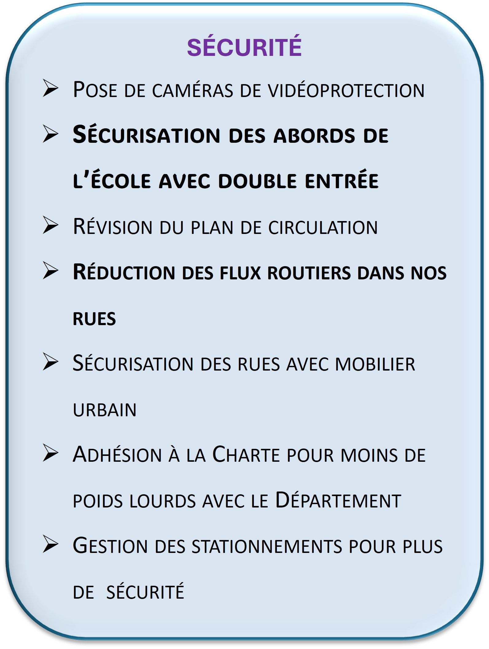 NOTRE PROGRAMME SUR LA SÉCURITÉ