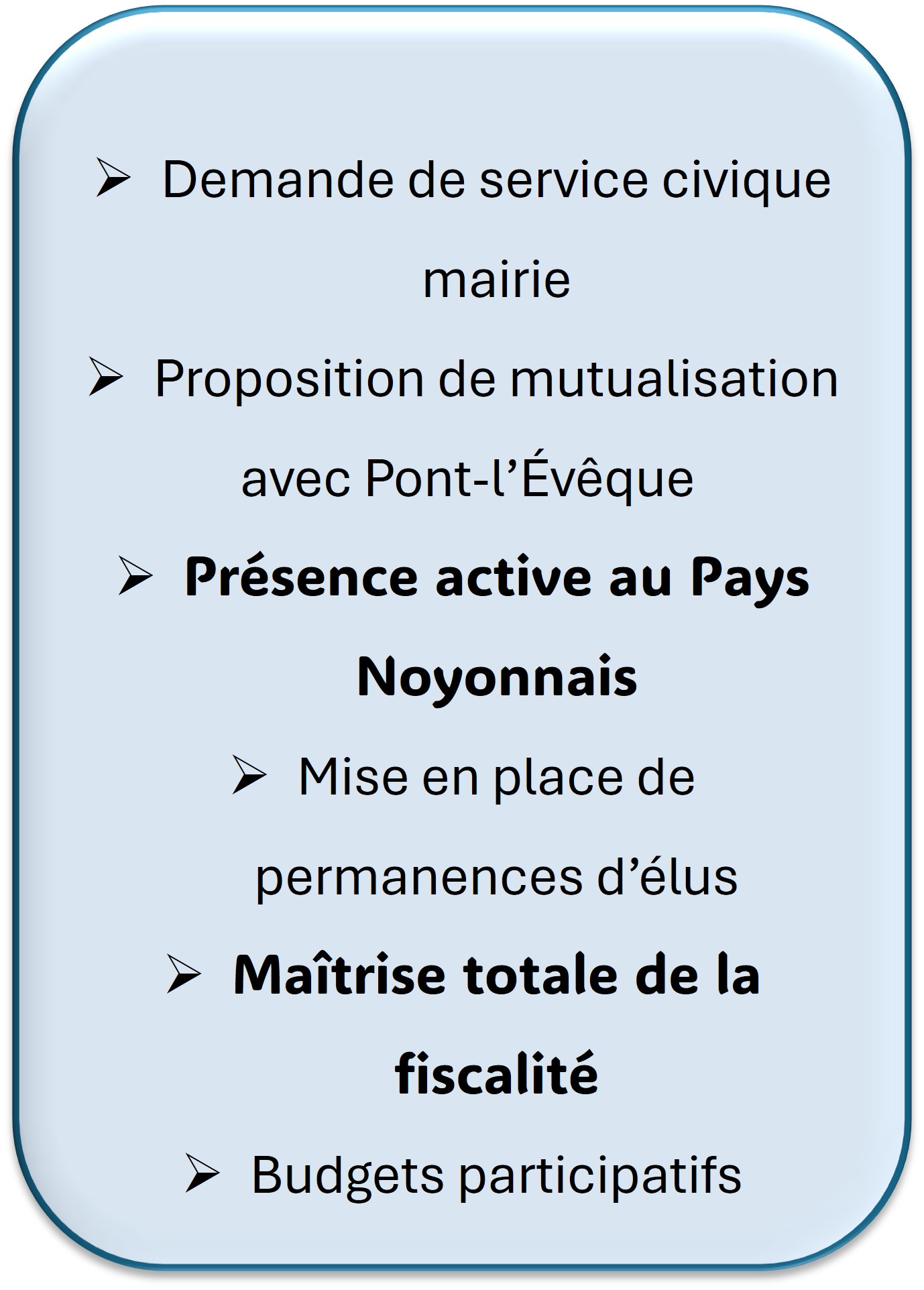 NOTRE PROGRAMME POUR UNE GESTION MUNICIPALE MODERNE