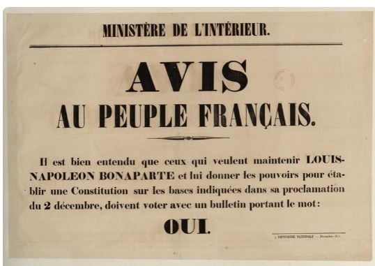 Affiche électorale pour le plébiscite de 1851
