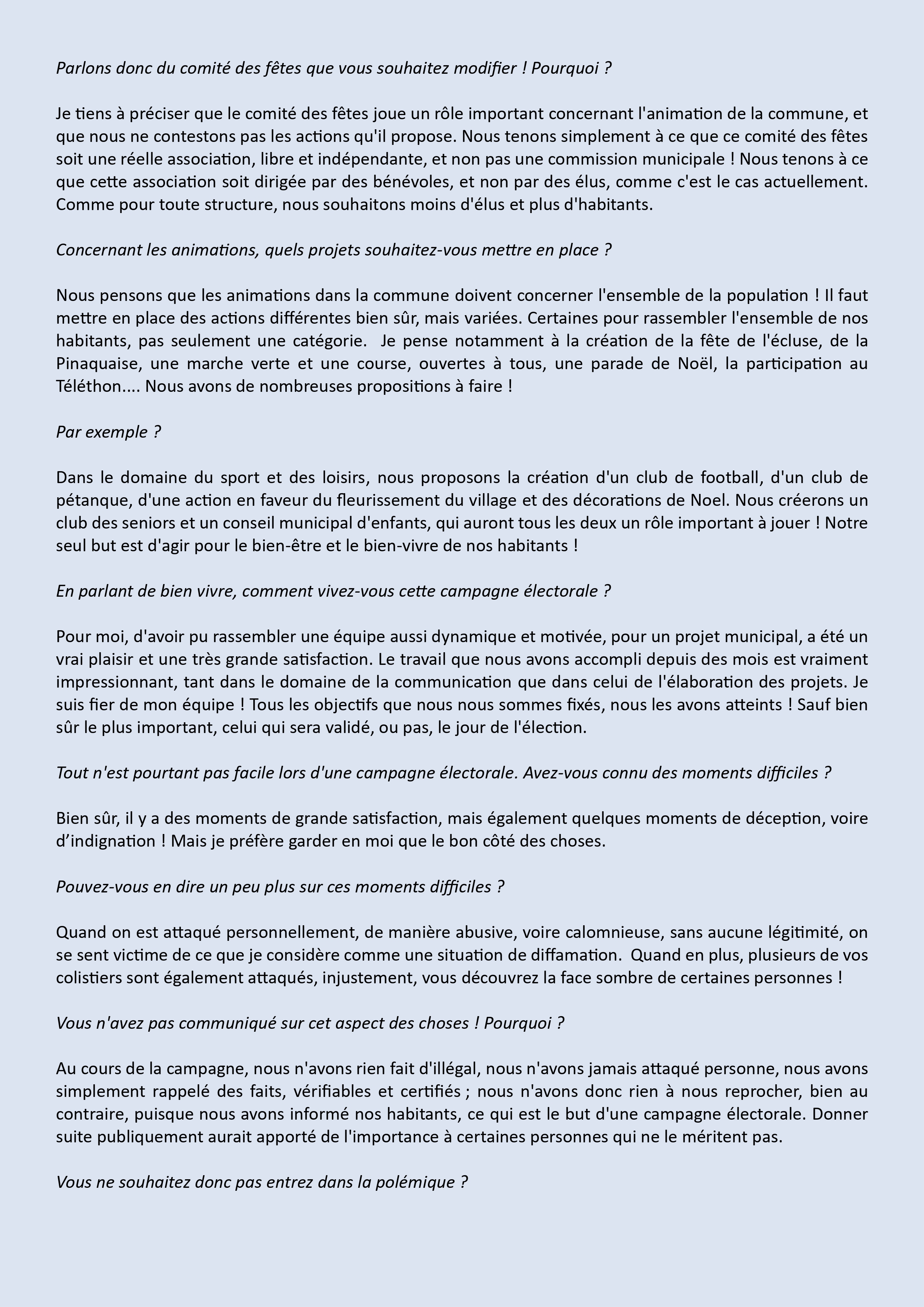  INTERVIEW DE NICOLAS CLAVIER ! SUITE ET FIN !