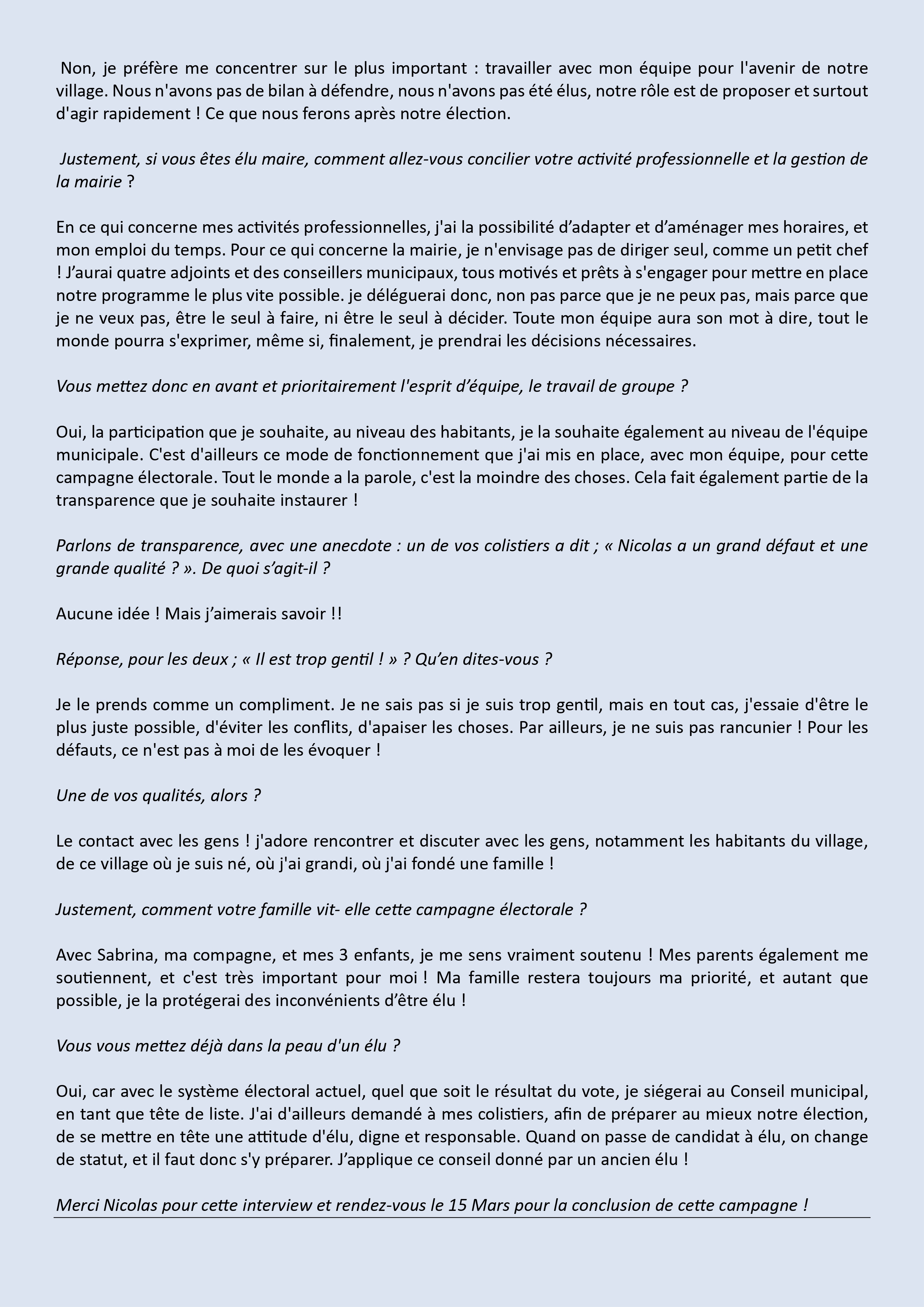  INTERVIEW DE NICOLAS CLAVIER ! SUITE ET FIN !