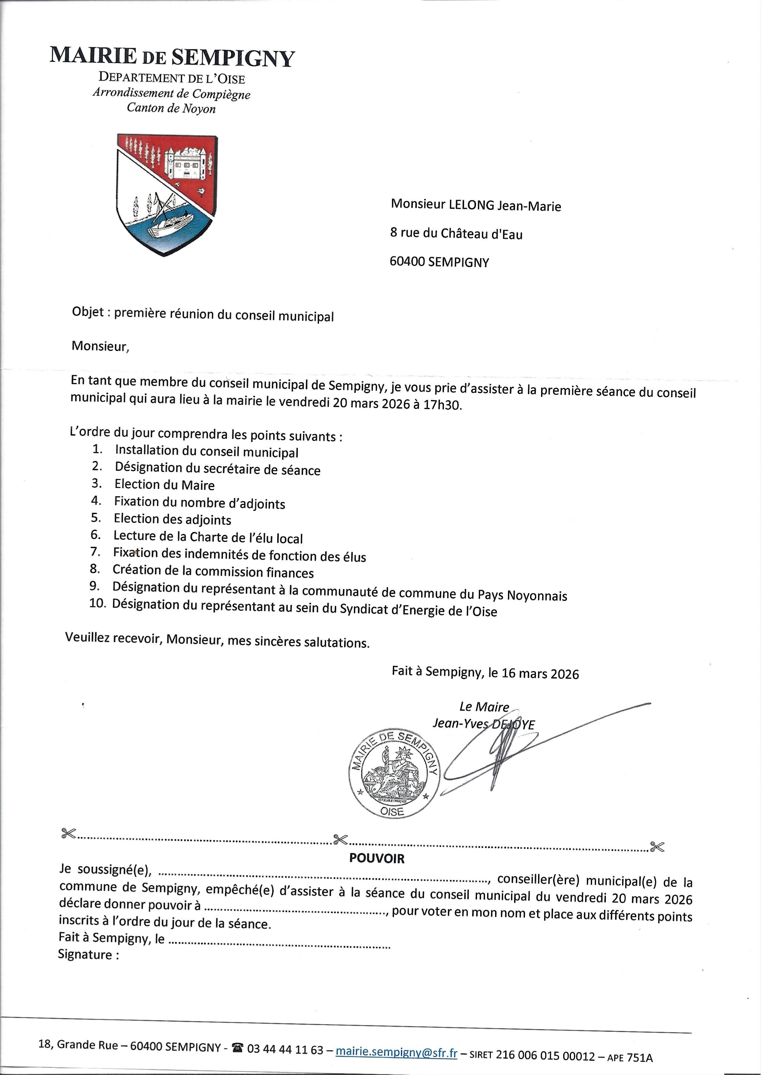 PREMIER CONSEIL MUNICIPAL DU MANDAT