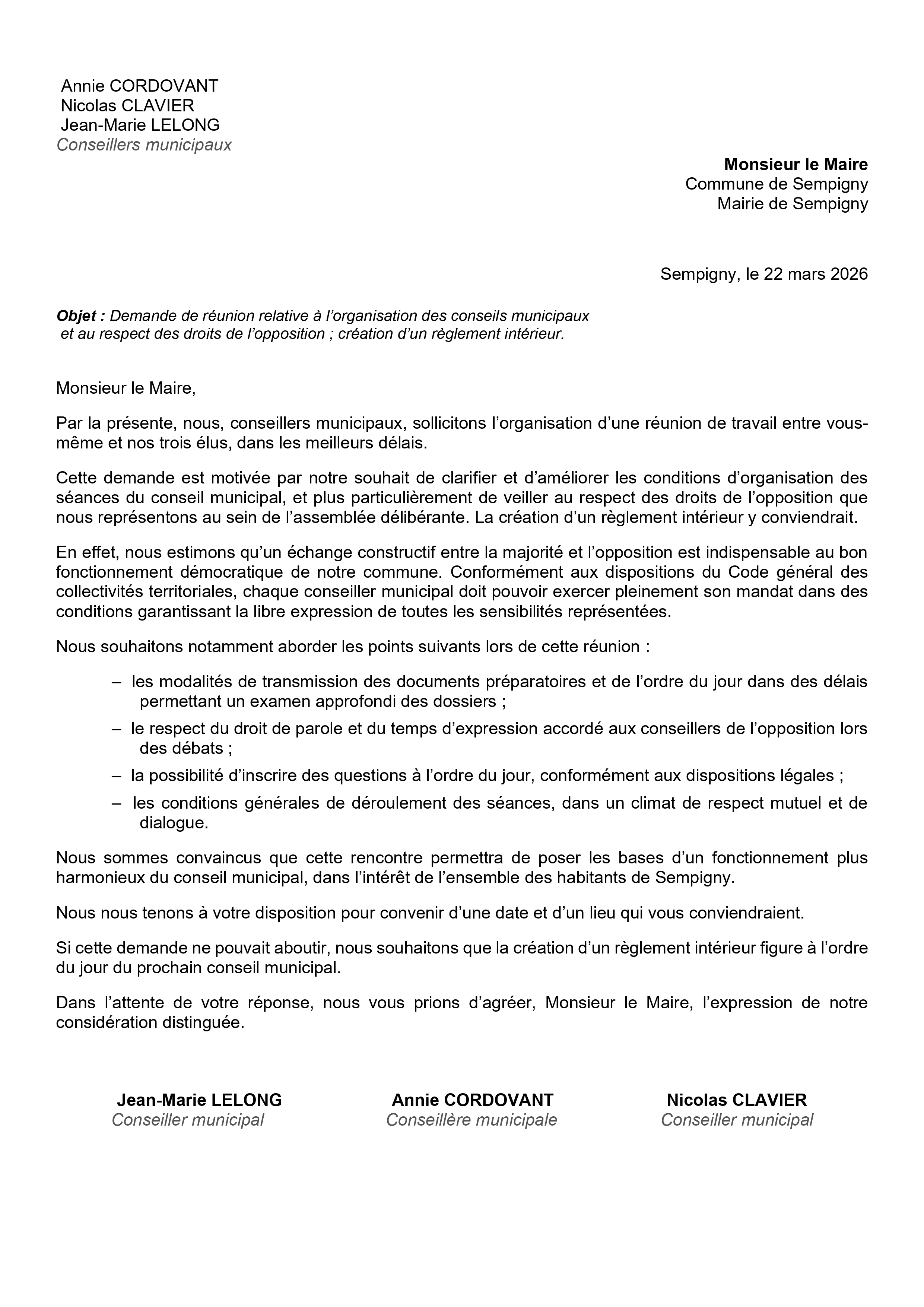 NOTRE PREMIÈRE PROPOSITION !