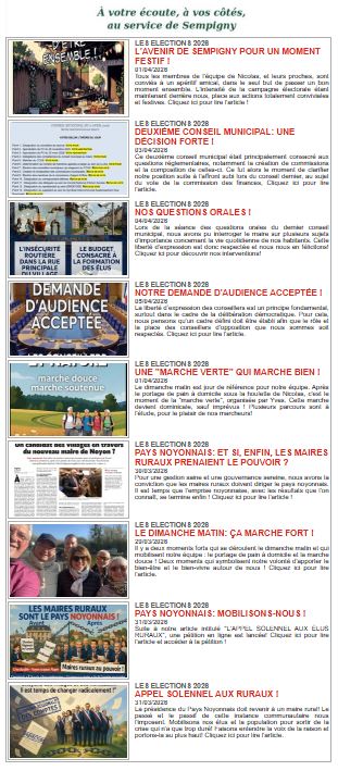LA NEWSLETTER DE VOS ÉLUS !