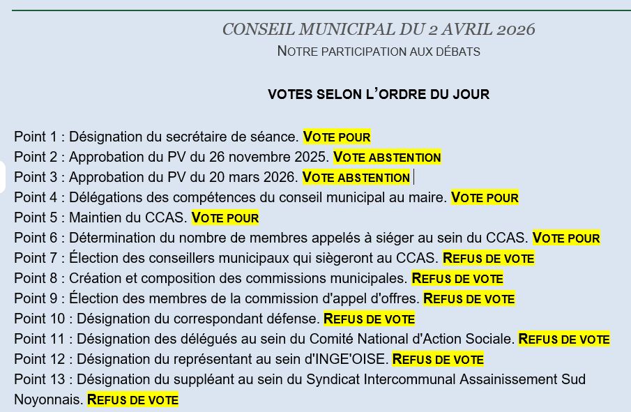 DEUXIÈME CONSEIL MUNICIPAL: UNE DÉCISION FORTE !