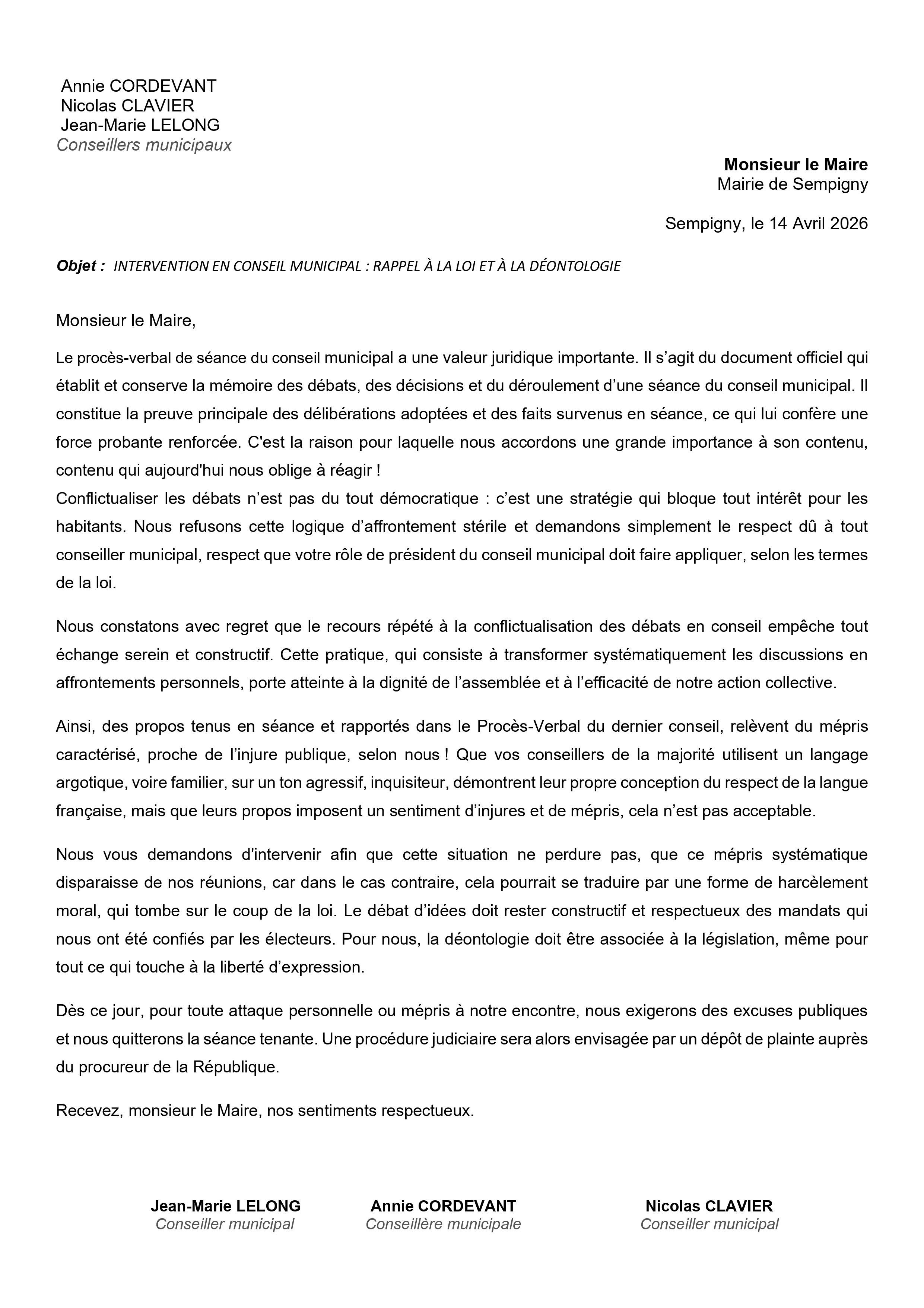 NOTRE SEUL MOT D'ORDRE: LE RESPECT !