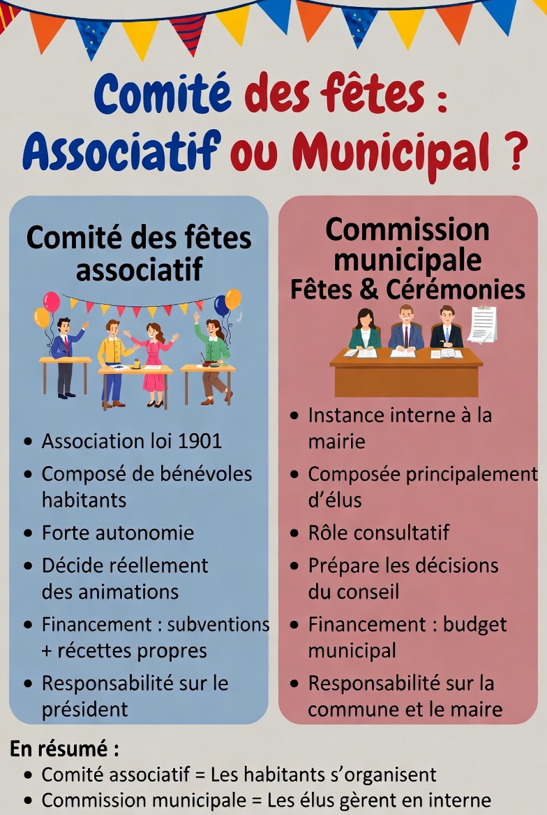 UN COMITÉ DES FÊTES OU UNE COMMISSION MUNICIPALE ? IL FAUT CHOISIR !