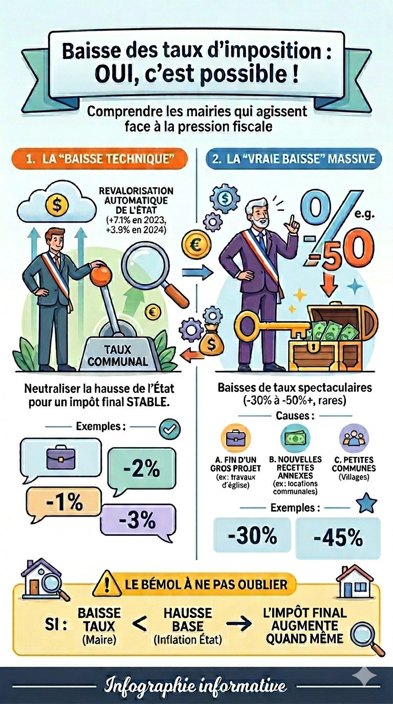 BAISSE DES IMPÔTS LOCAUX: DES MAIRIES ONT EU CE COURAGE !