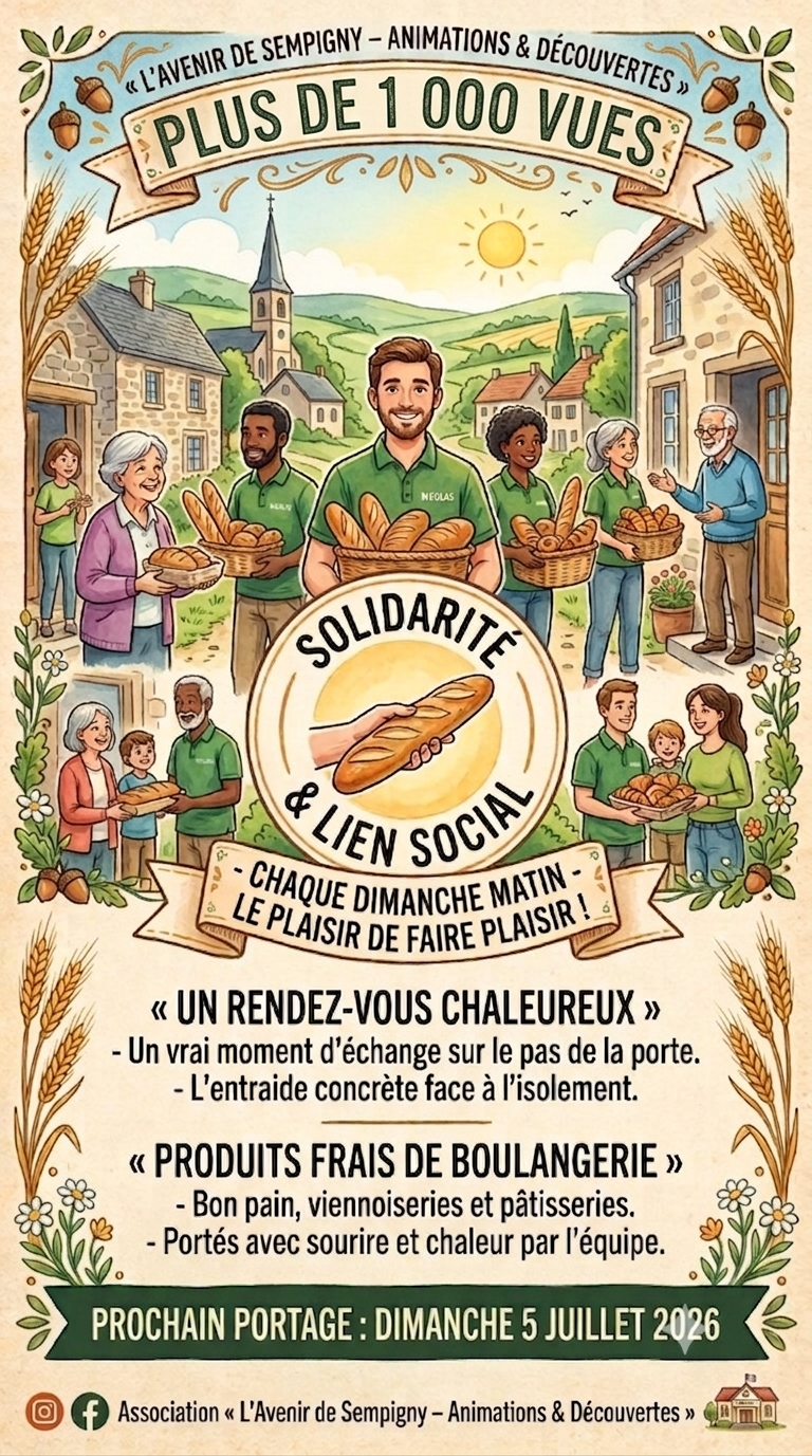 PORTAGE DE PAIN À DOMICILE: RECORD DE VUES !