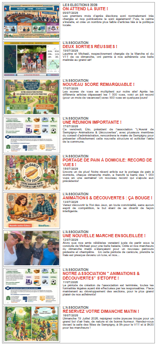 LA NEWSLETTER DU 21 JUILLET 2026 EN LIGNE !