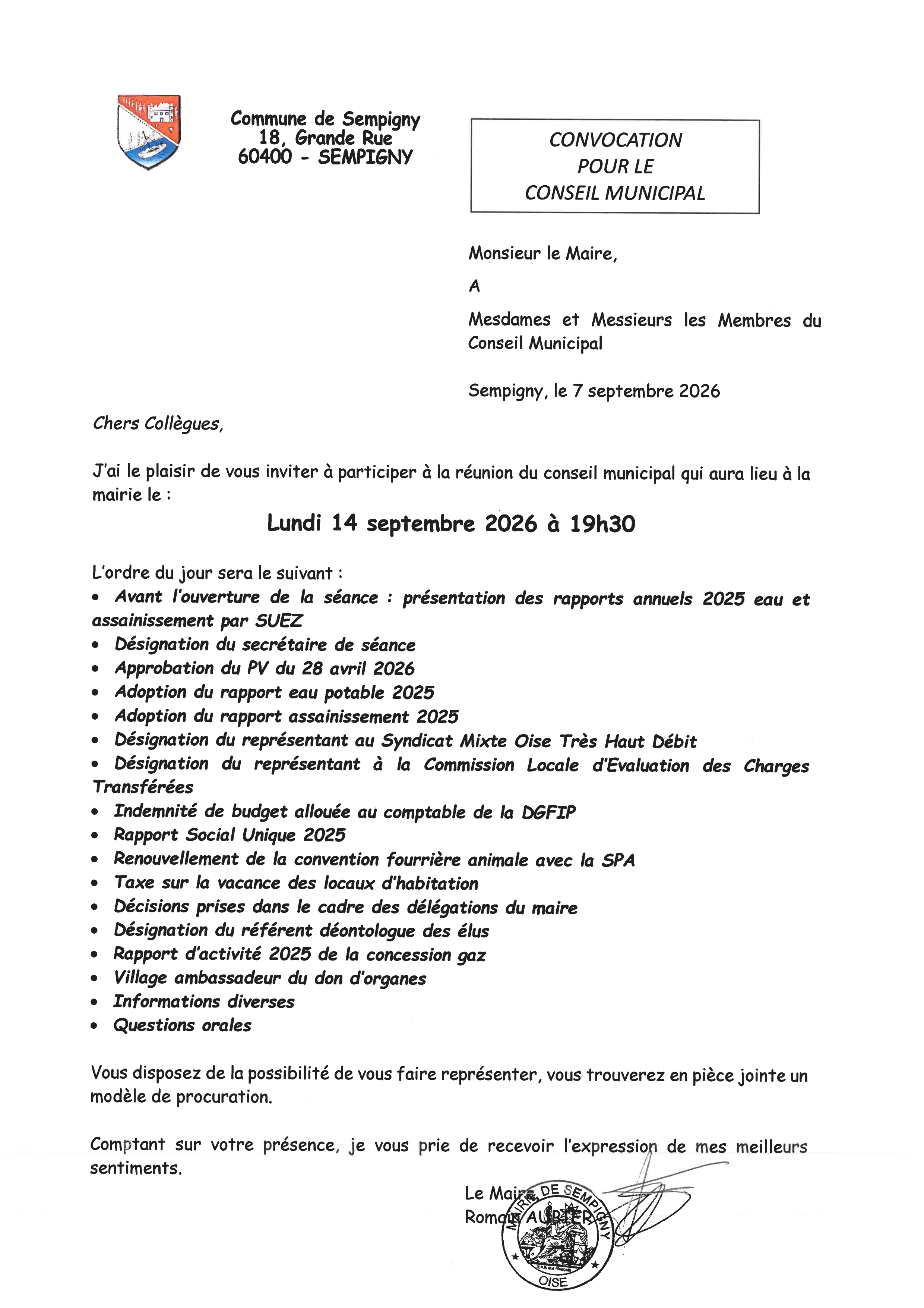 UNE PROPOSITION IMPORTANTE !