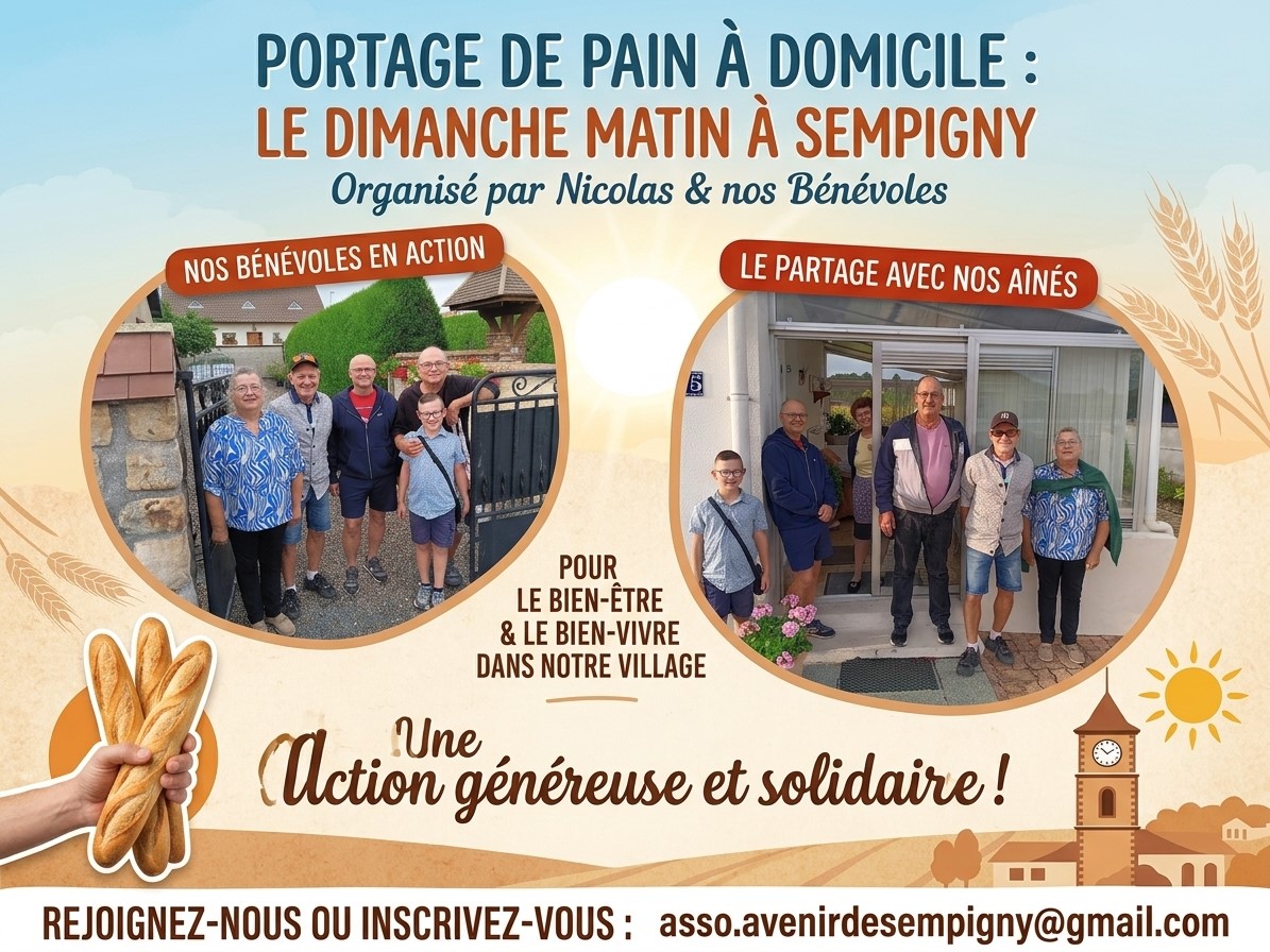 PORTAGE DE PAIN: INSCRIVEZ-VOUS!
