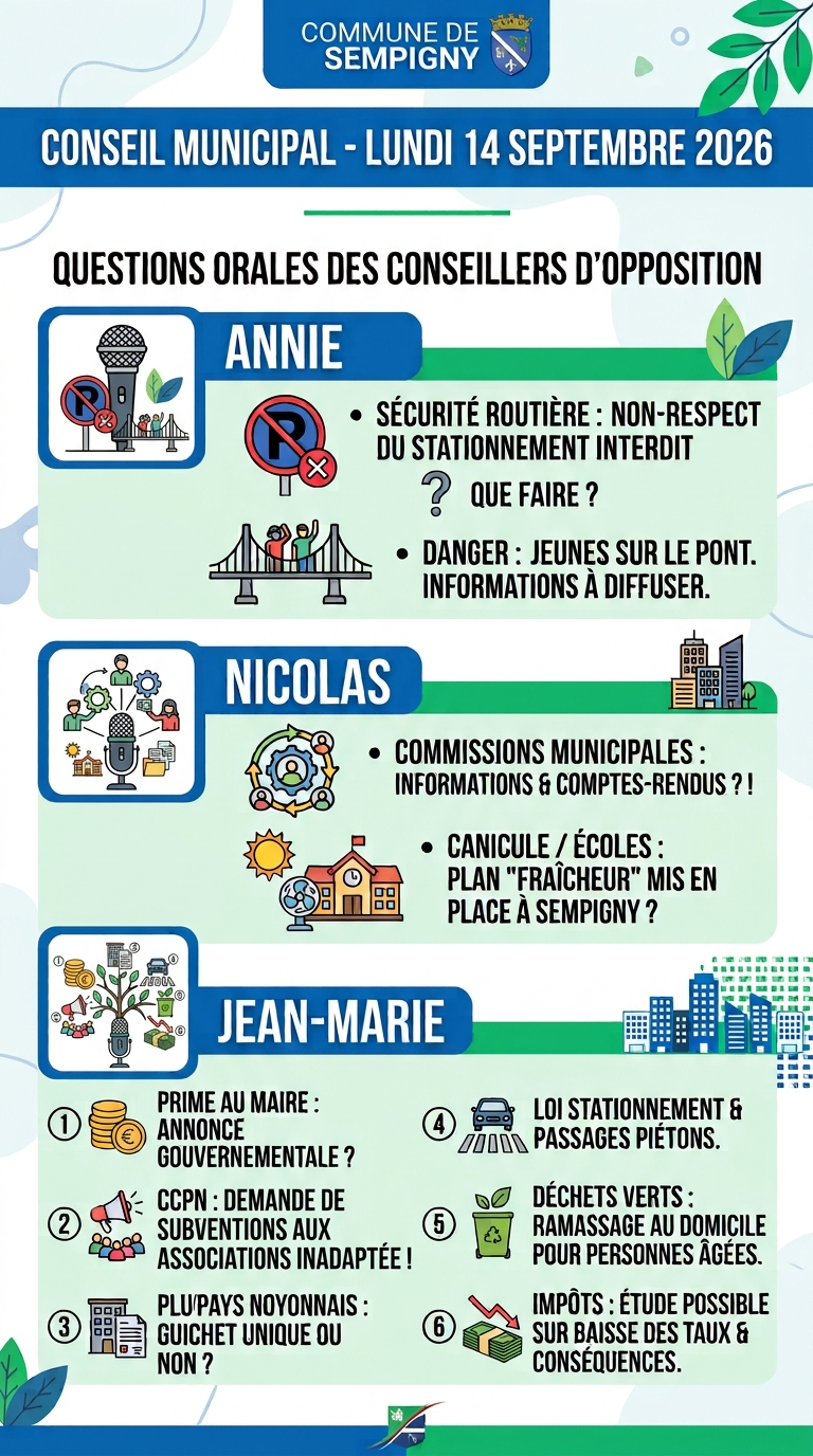 CONSEIL MUNICIPAL: NOS QUESTIONS ORALES !